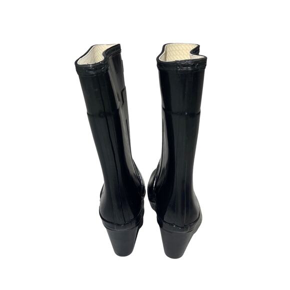 Hunter Kellan Black Wedge Heel Womens Rain Winter Boot Size 7 Waterproof - Picture 4 of 6